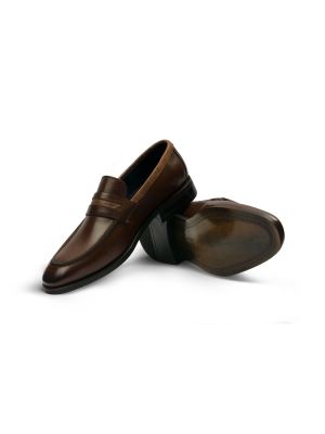 کفش چرم کلاسیک بدون بند طرح ساعتی 13202