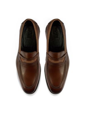 کفش چرم کلاسیک بدون بند طرح ساعتی 13202