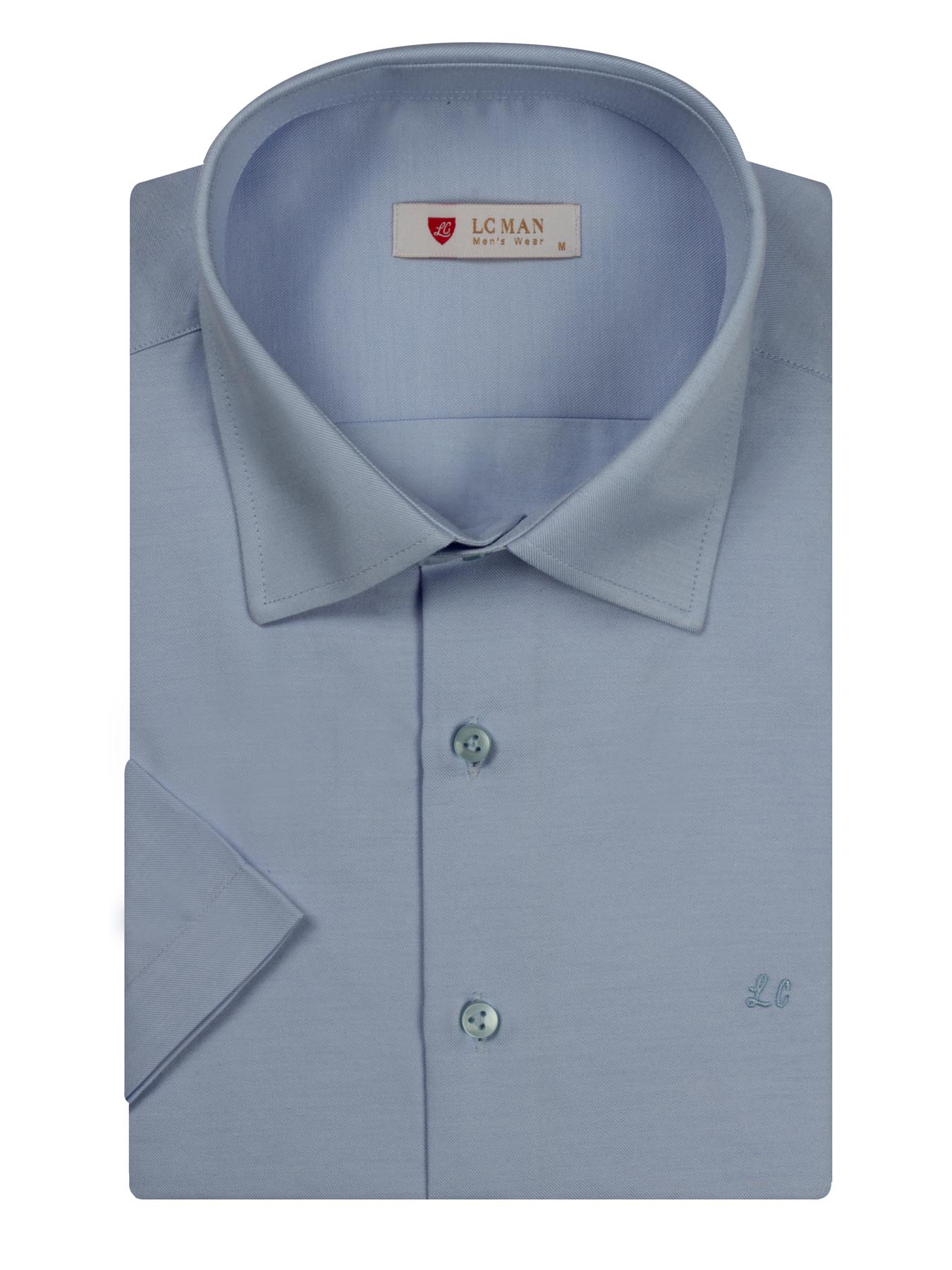 پیراهن آستین کوتاه آبی ساده ال سی من