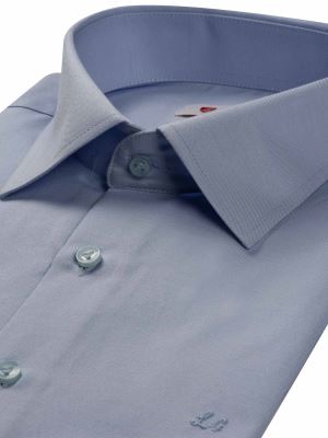 پیراهن آستین کوتاه آبی ساده ال سی من