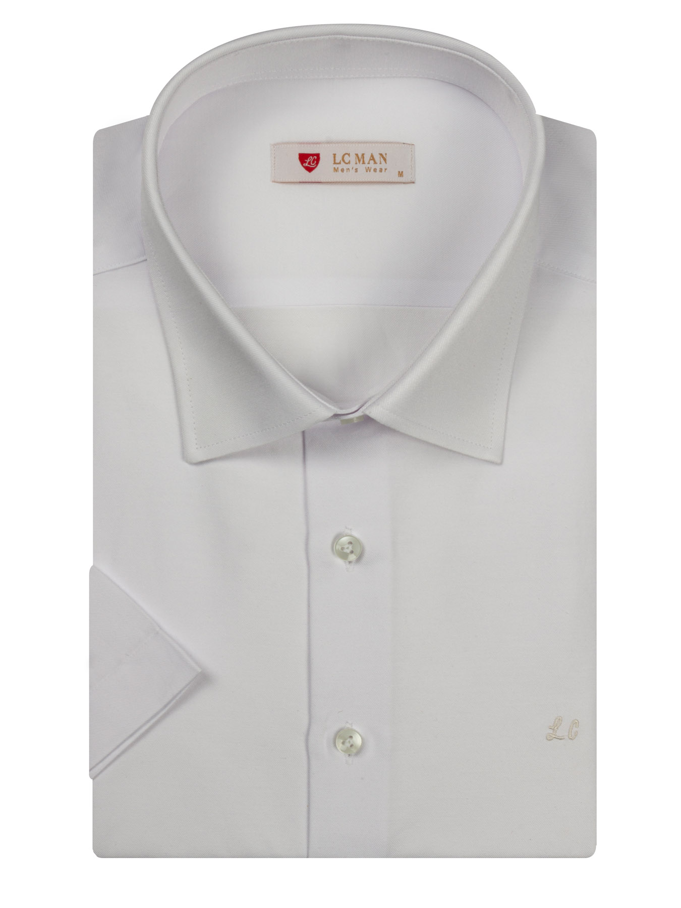 پیراهن سفید ساده آستین کوتاه ال سی من 10
