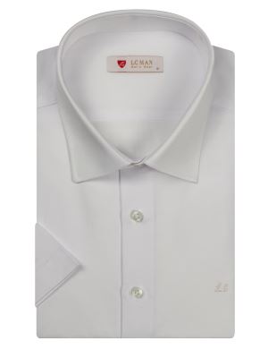 پیراهن سفید ساده آستین کوتاه ال سی من 10