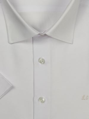 پیراهن سفید ساده آستین کوتاه ال سی من 10