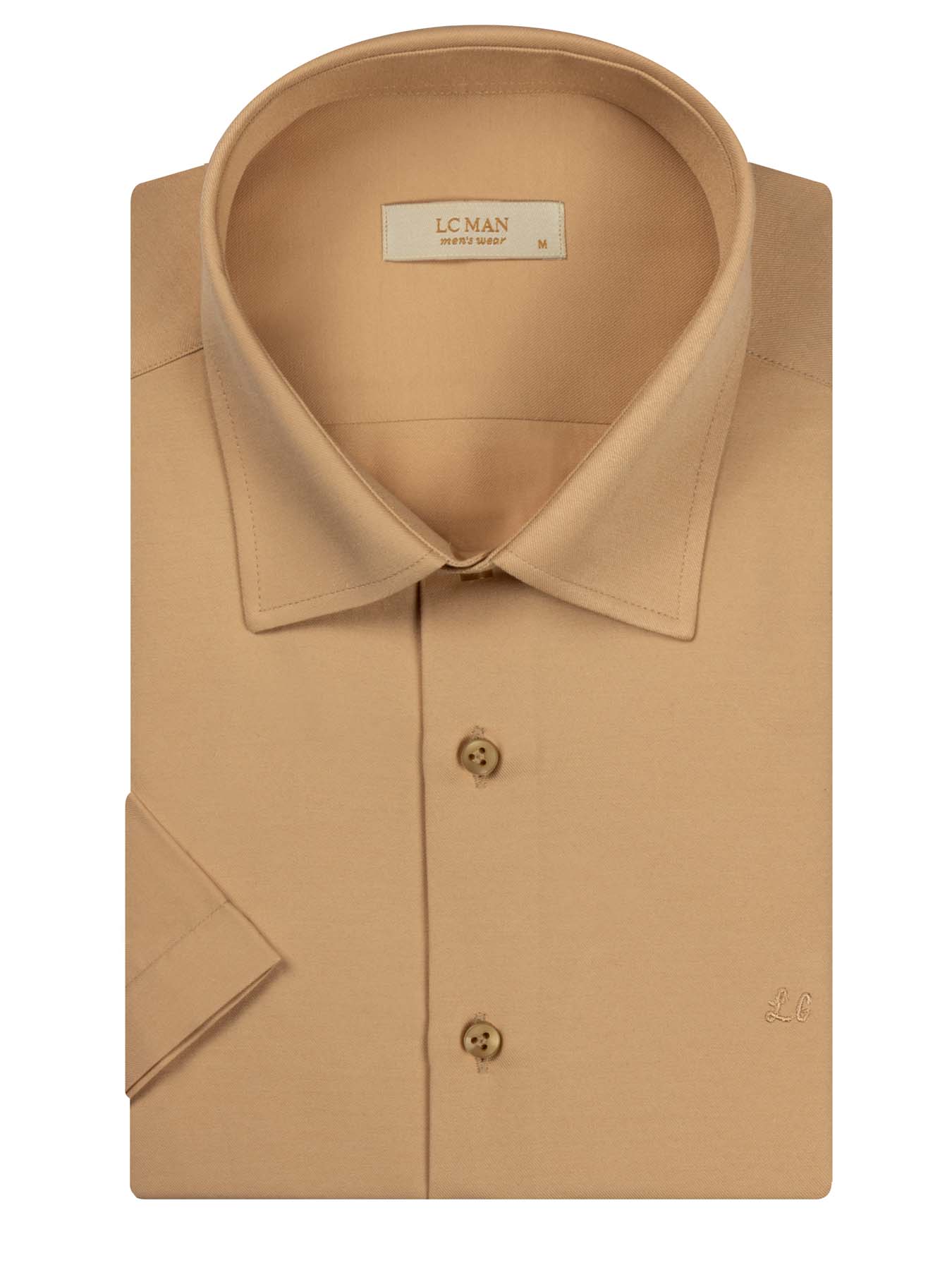 پیراهن کرم ساده آستین کوتاه ال سی من 21