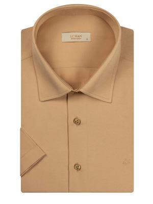 پیراهن کرم ساده آستین کوتاه ال سی من 21