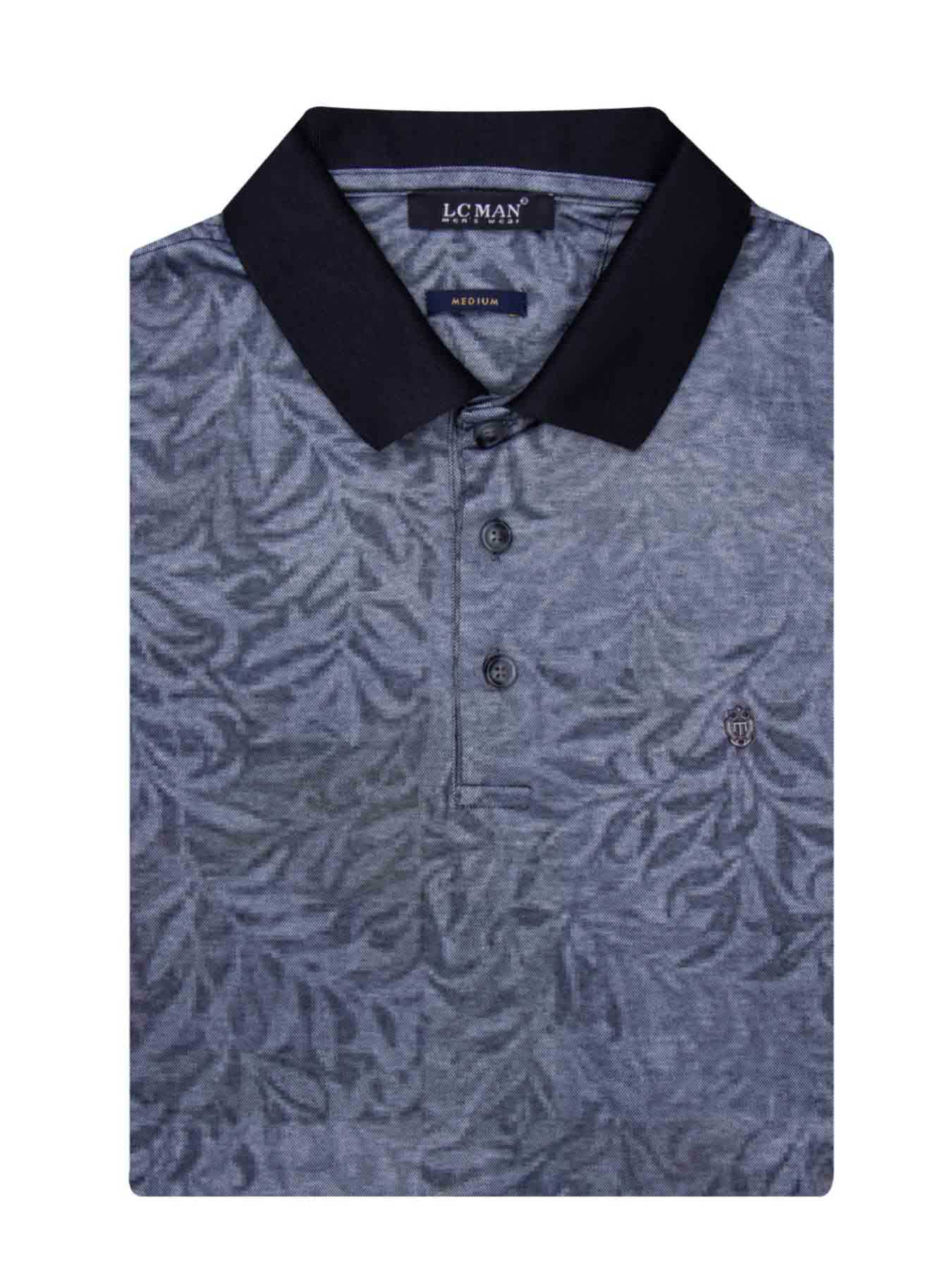 پولوشرت یقه دارسه دکمه طرح برگ 6042