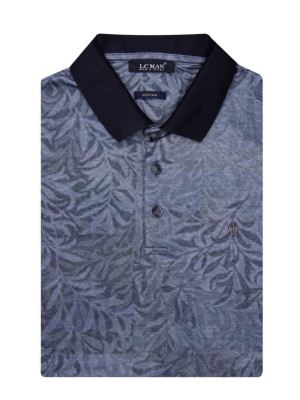 پولوشرت یقه دارسه دکمه طرح برگ 6042