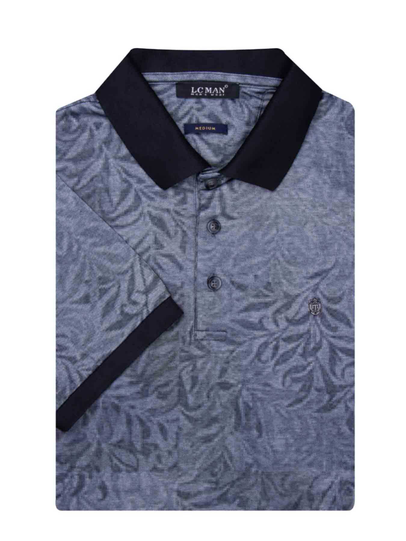 پولوشرت یقه دارسه دکمه طرح برگ 6042