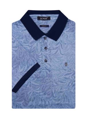 پولوشرت یقه دارسه دکمه طرح برگ 6042