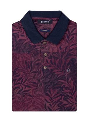 پولوشرت یقه دارسه دکمه طرح برگ 6042