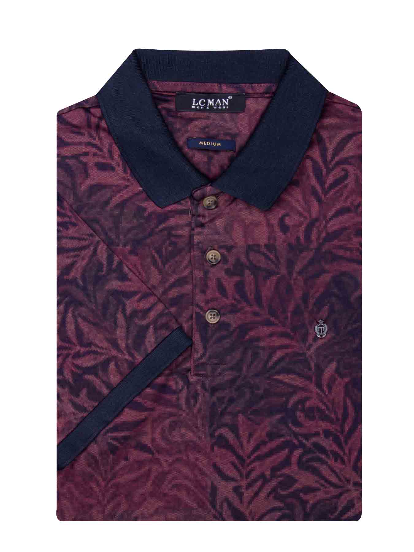 پولوشرت یقه دارسه دکمه طرح برگ 6042