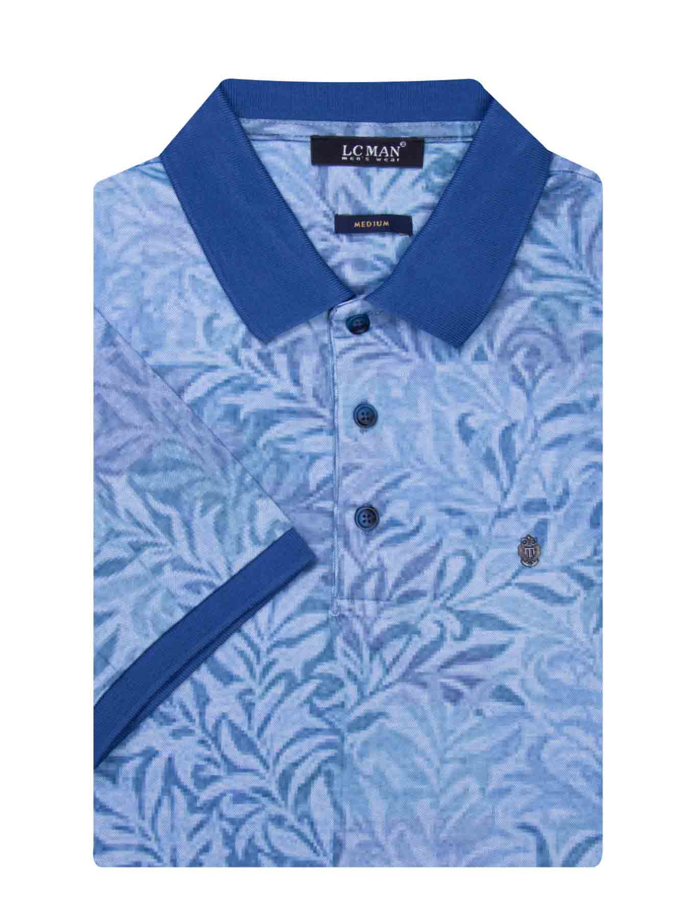 پولوشرت یقه دارسه دکمه طرح برگ 6042