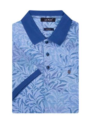 پولوشرت یقه دارسه دکمه طرح برگ 6042