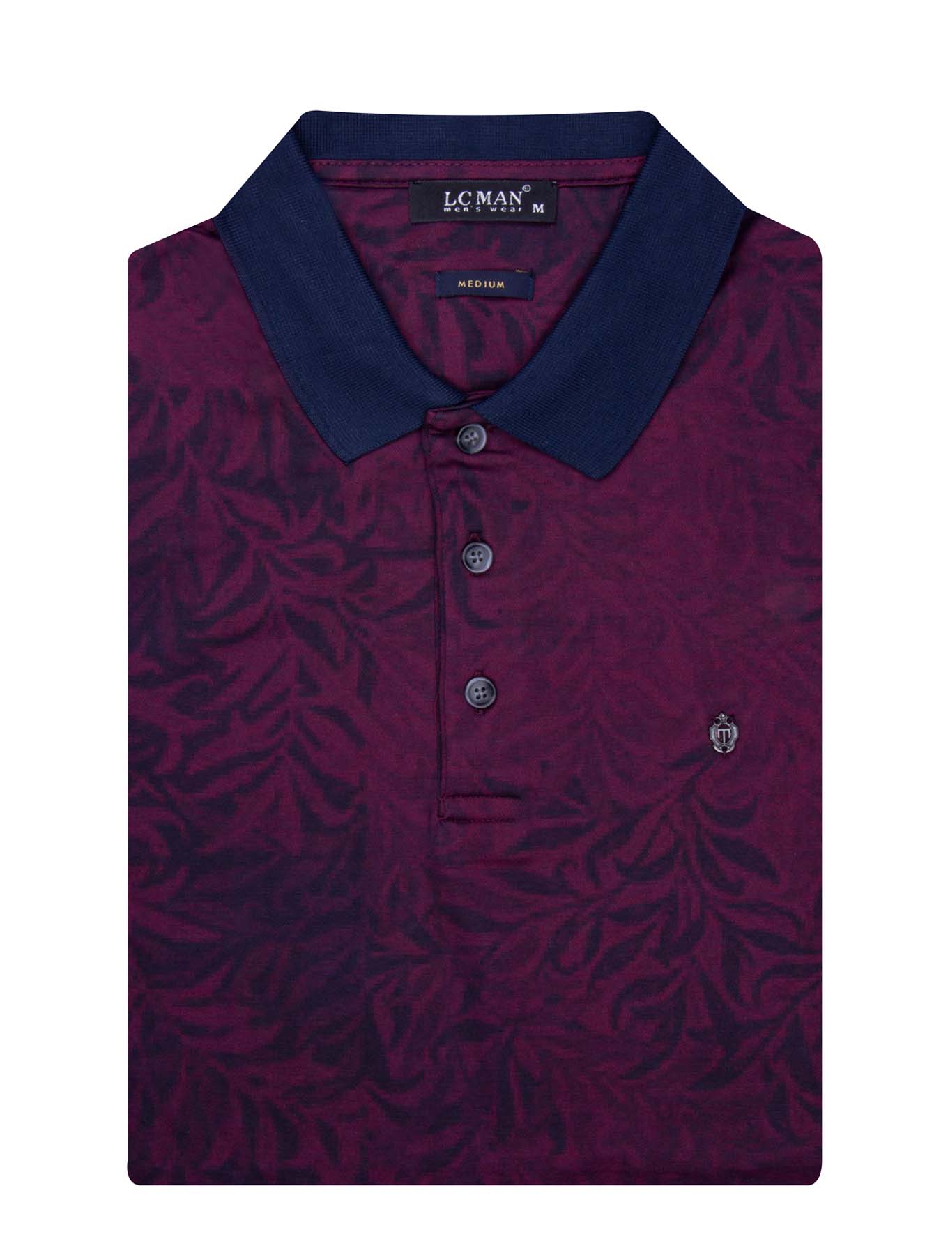 پولوشرت یقه دارسه دکمه طرح برگ 6042