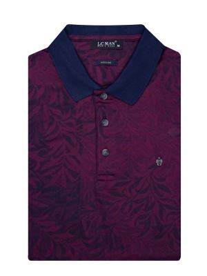 پولوشرت یقه دارسه دکمه طرح برگ 6042