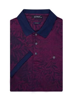 پولوشرت یقه دارسه دکمه طرح برگ 6042