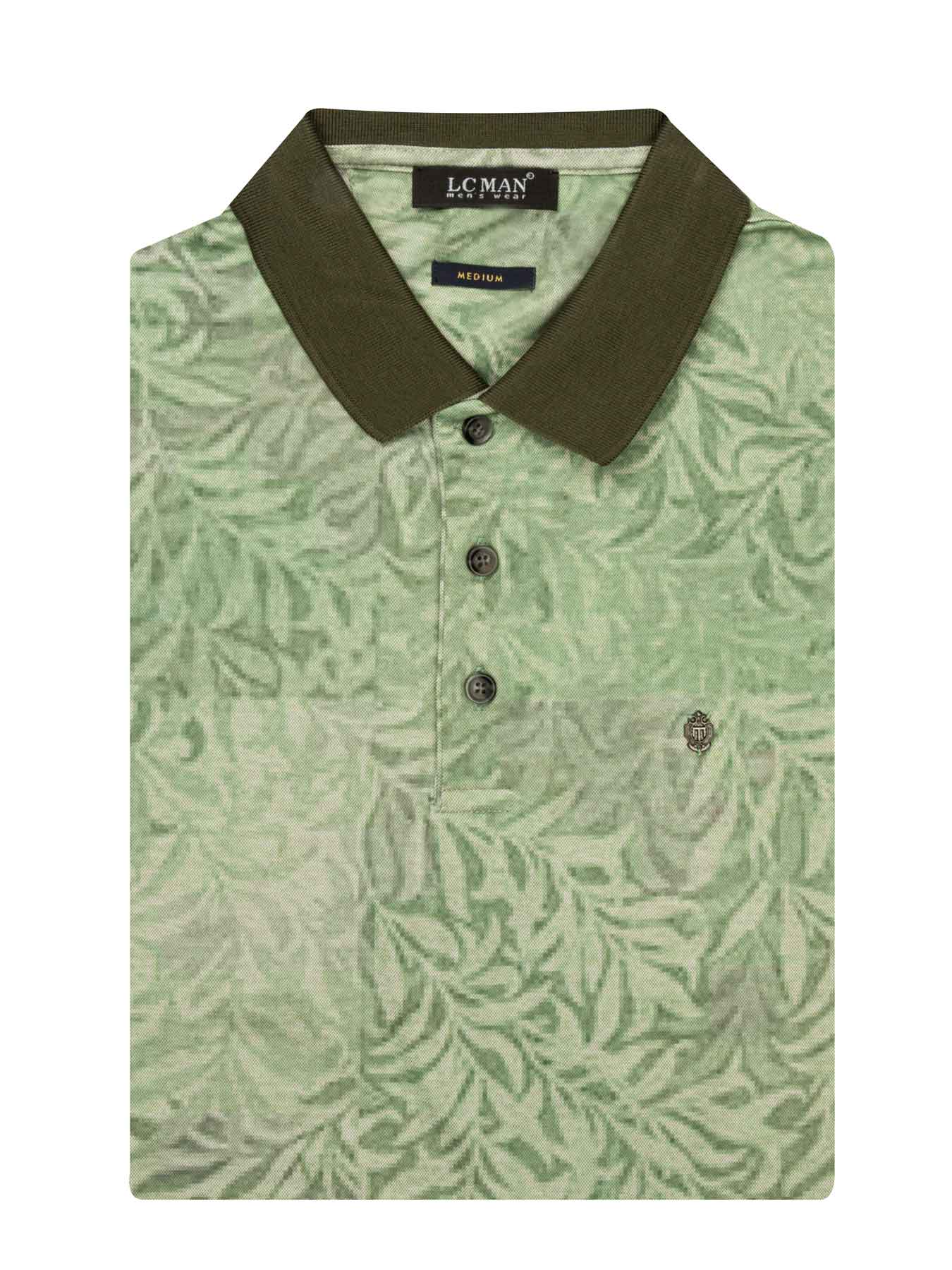 پولوشرت یقه دارسه دکمه طرح برگ 6042