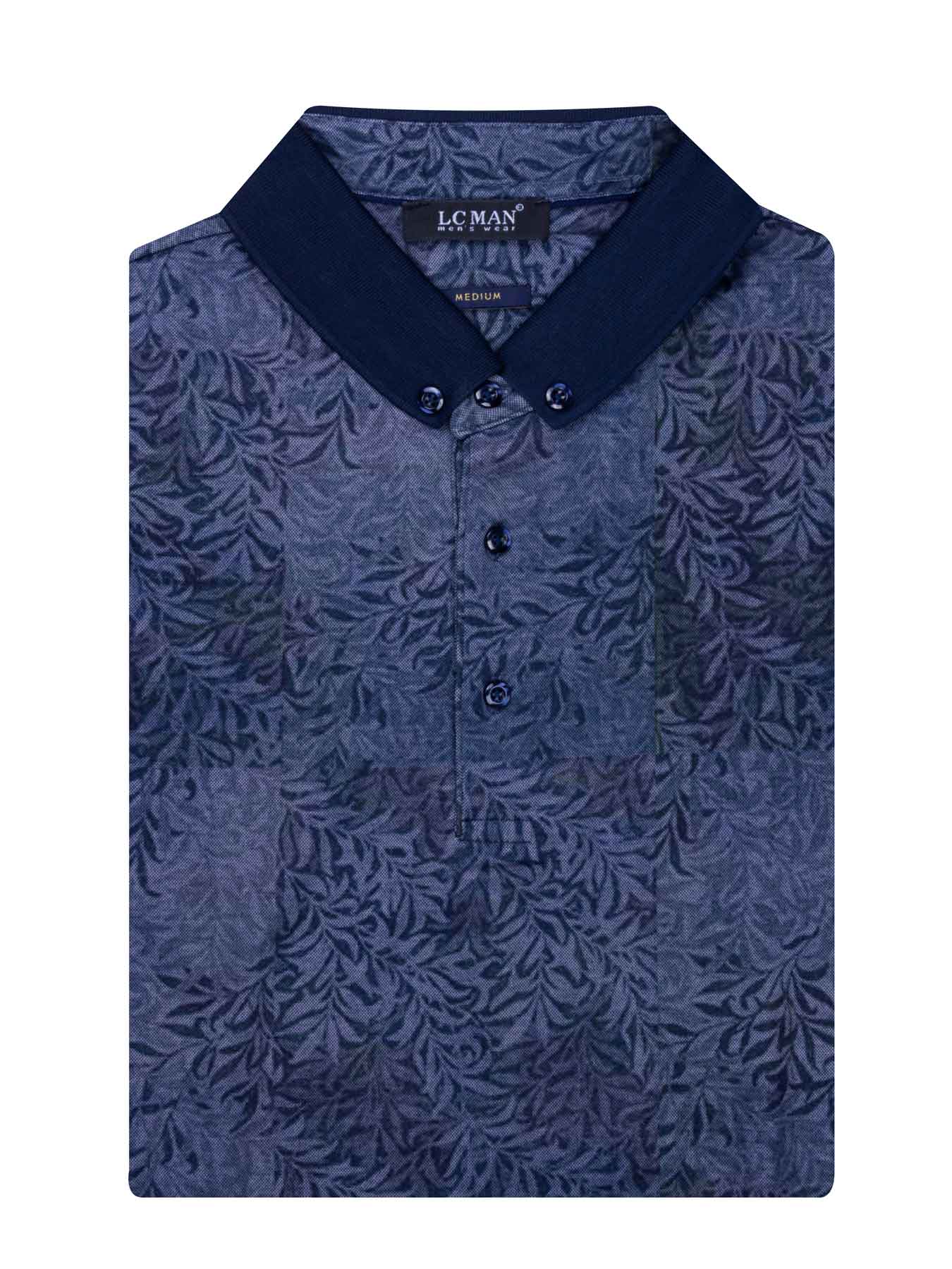 پولوشرت یقه دارسه دکمه طرح گل ریز 6026