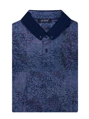 پولوشرت یقه دارسه دکمه طرح گل ریز 6026