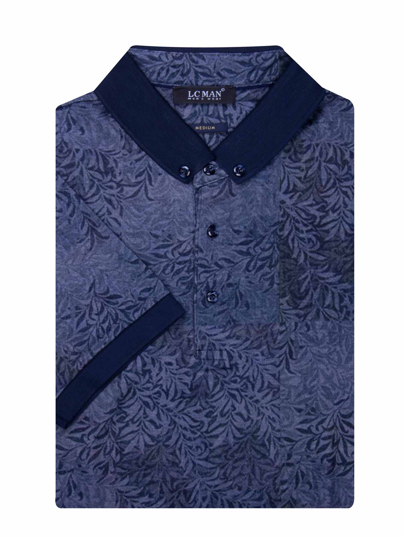 پولوشرت یقه دارسه دکمه طرح گل ریز 6026