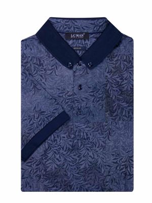 پولوشرت یقه دارسه دکمه طرح گل ریز 6026