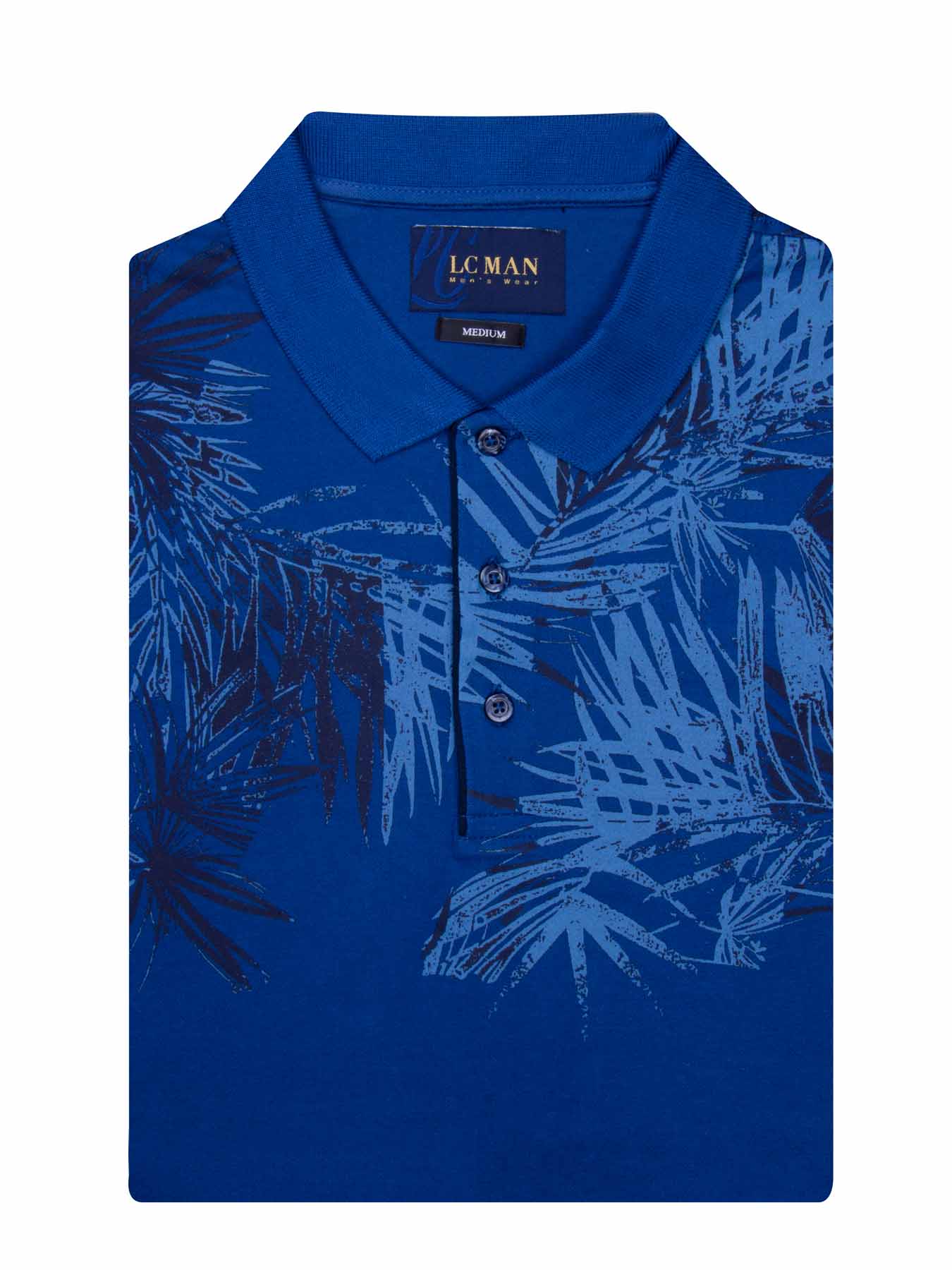 تی شرت یقه دارسه دکمه  طرح دار PLE448