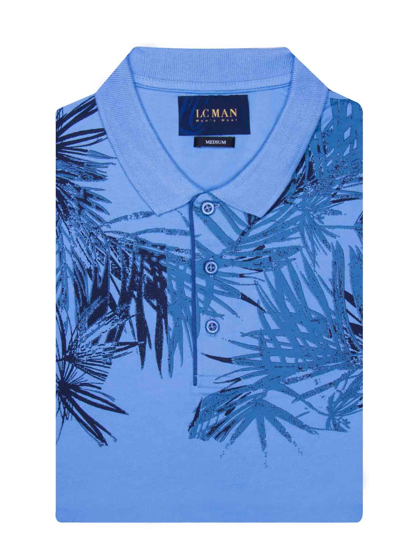 تی شرت یقه دارسه دکمه  طرح دار PLE448