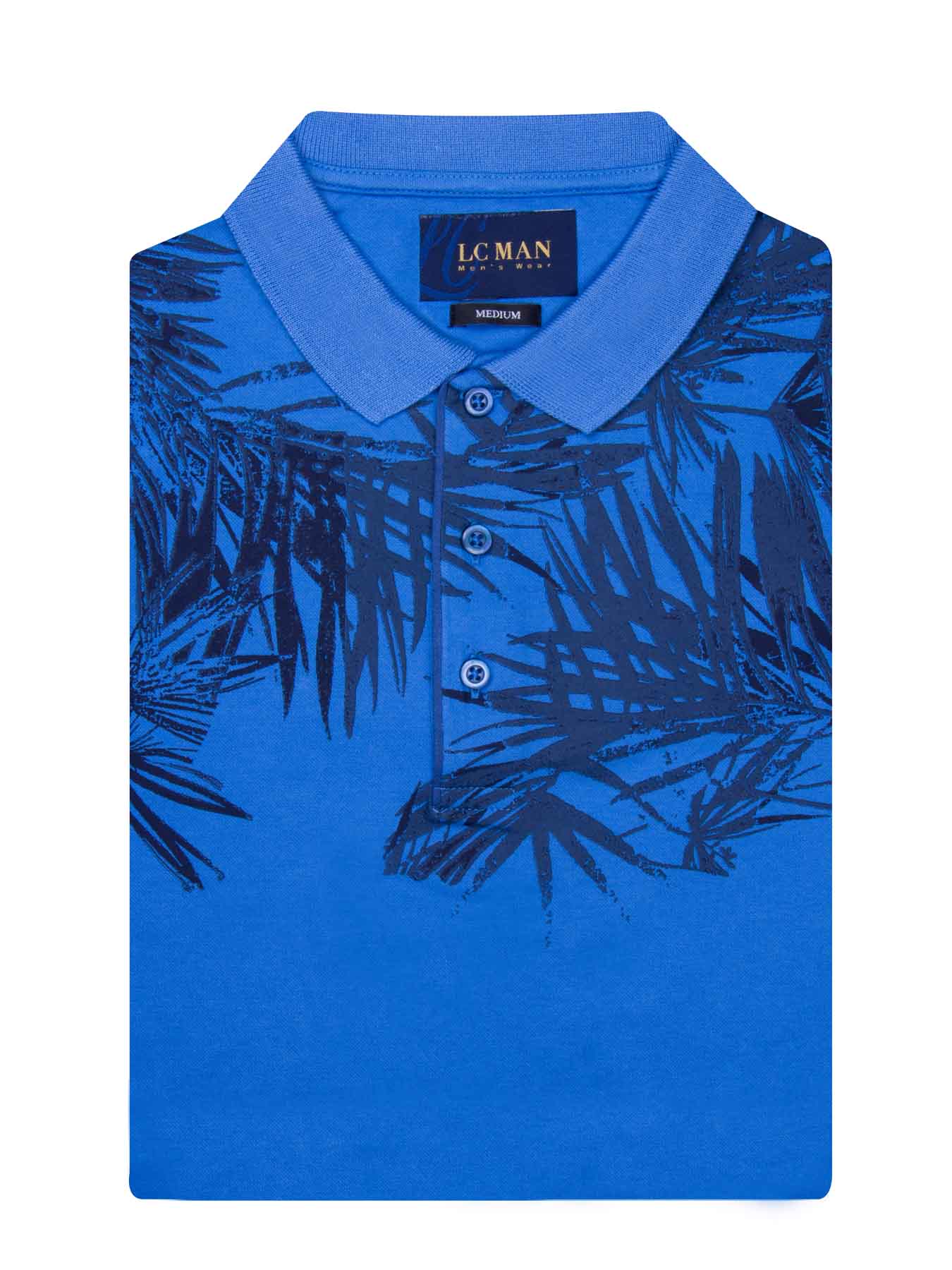 تی شرت یقه دارسه دکمه  طرح دار PLE448