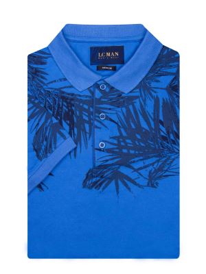 تی شرت یقه دارسه دکمه  طرح دار PLE448