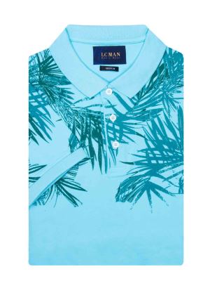 تی شرت یقه دارسه دکمه  طرح دار PLE448