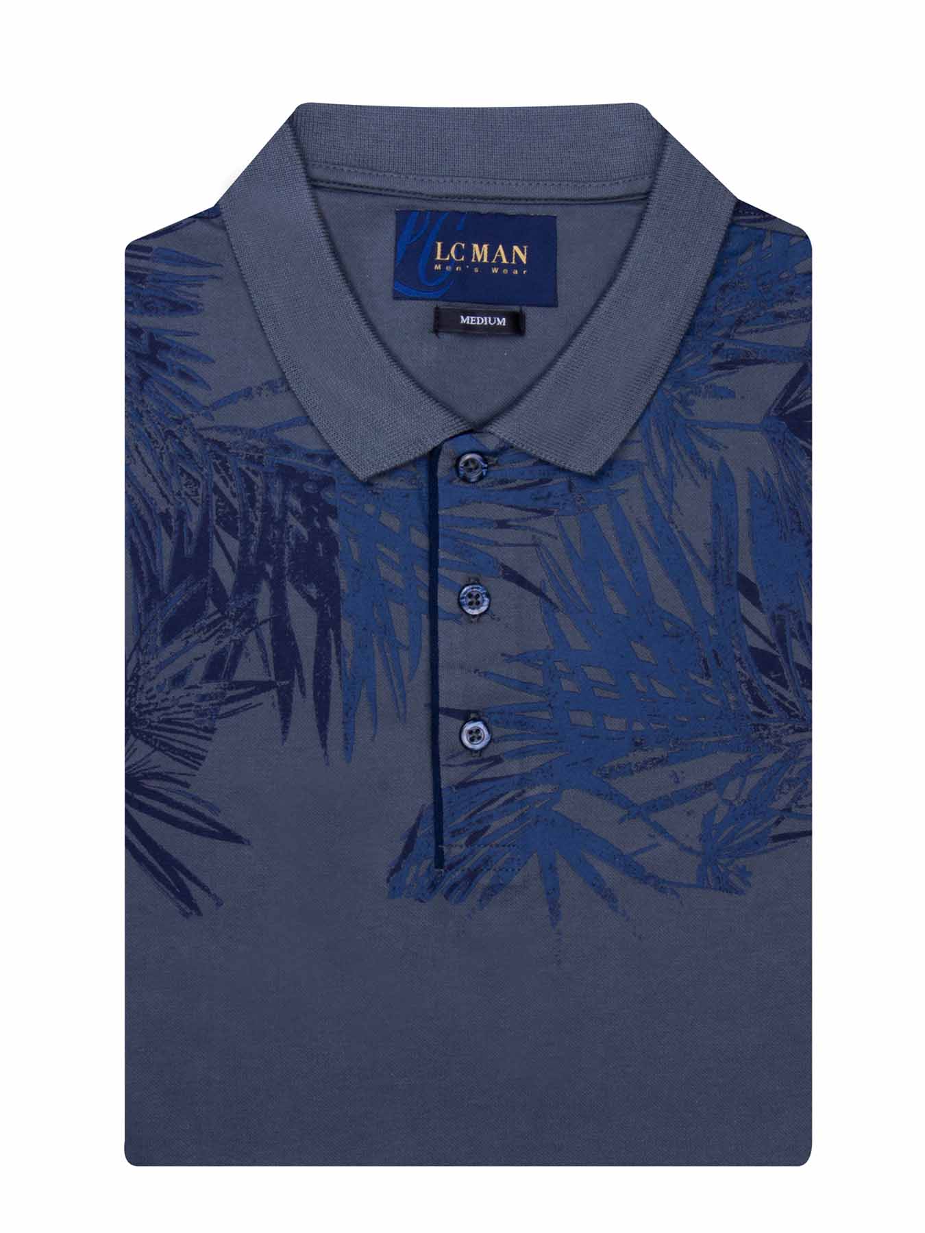 تی شرت یقه دارسه دکمه  طرح دار PLE448