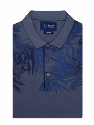 تی شرت یقه دارسه دکمه  طرح دار PLE448