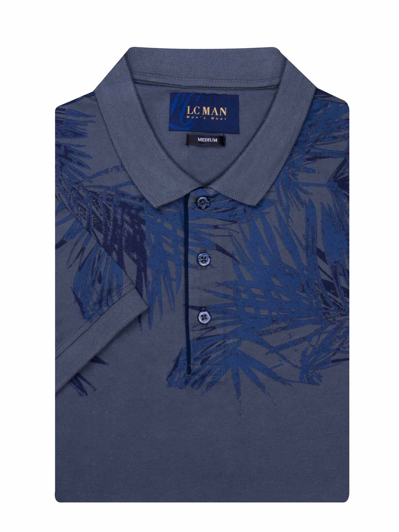 تی شرت یقه دارسه دکمه  طرح دار PLE448