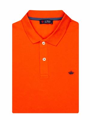 تی شرت یقه دارسه دکمه  طرح گل روی سینه PL305