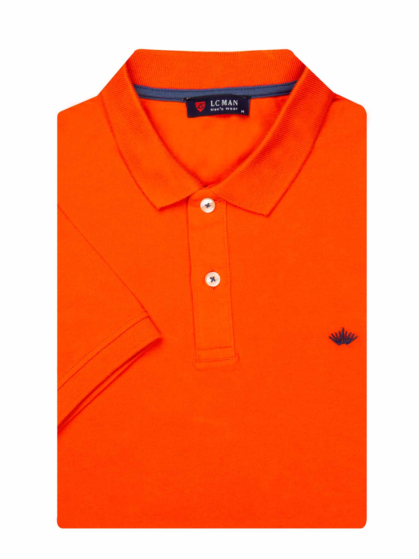 تی شرت یقه دارسه دکمه  طرح گل روی سینه PL305