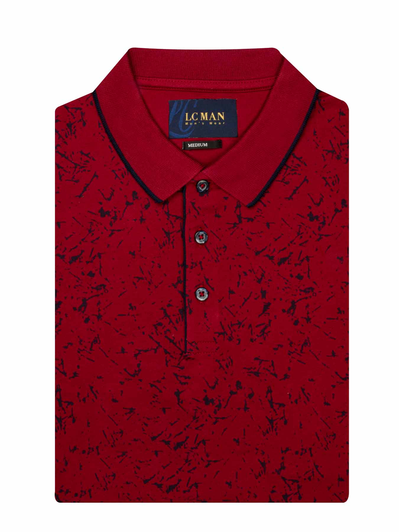 تی شرت یقه دارسه دکمه طرح ریزPLE445