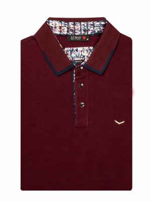 تی شرت یقه دارسه دکمه طرح ریپس SPO463