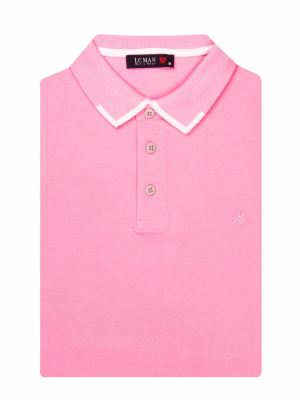 تی شرت یقه دارسه دکمه  یقه دورنگ PL308