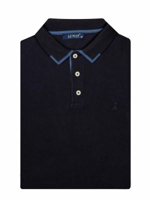 تی شرت یقه دارسه دکمه  یقه دورنگ PL308