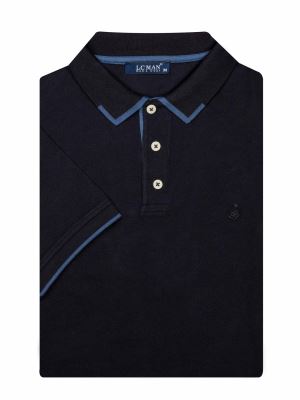 تی شرت یقه دارسه دکمه  یقه دورنگ PL308