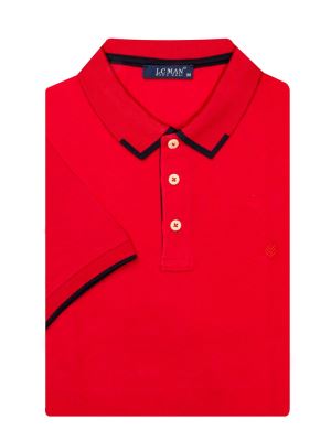 تی شرت یقه دارسه دکمه  یقه دورنگ PL308