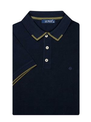 تی شرت یقه دارسه دکمه  یقه دورنگ PL308