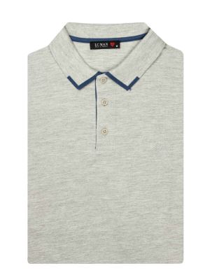 تی شرت یقه دارسه دکمه  یقه دورنگ PL308