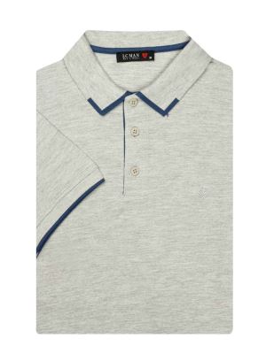 تی شرت یقه دارسه دکمه  یقه دورنگ PL308