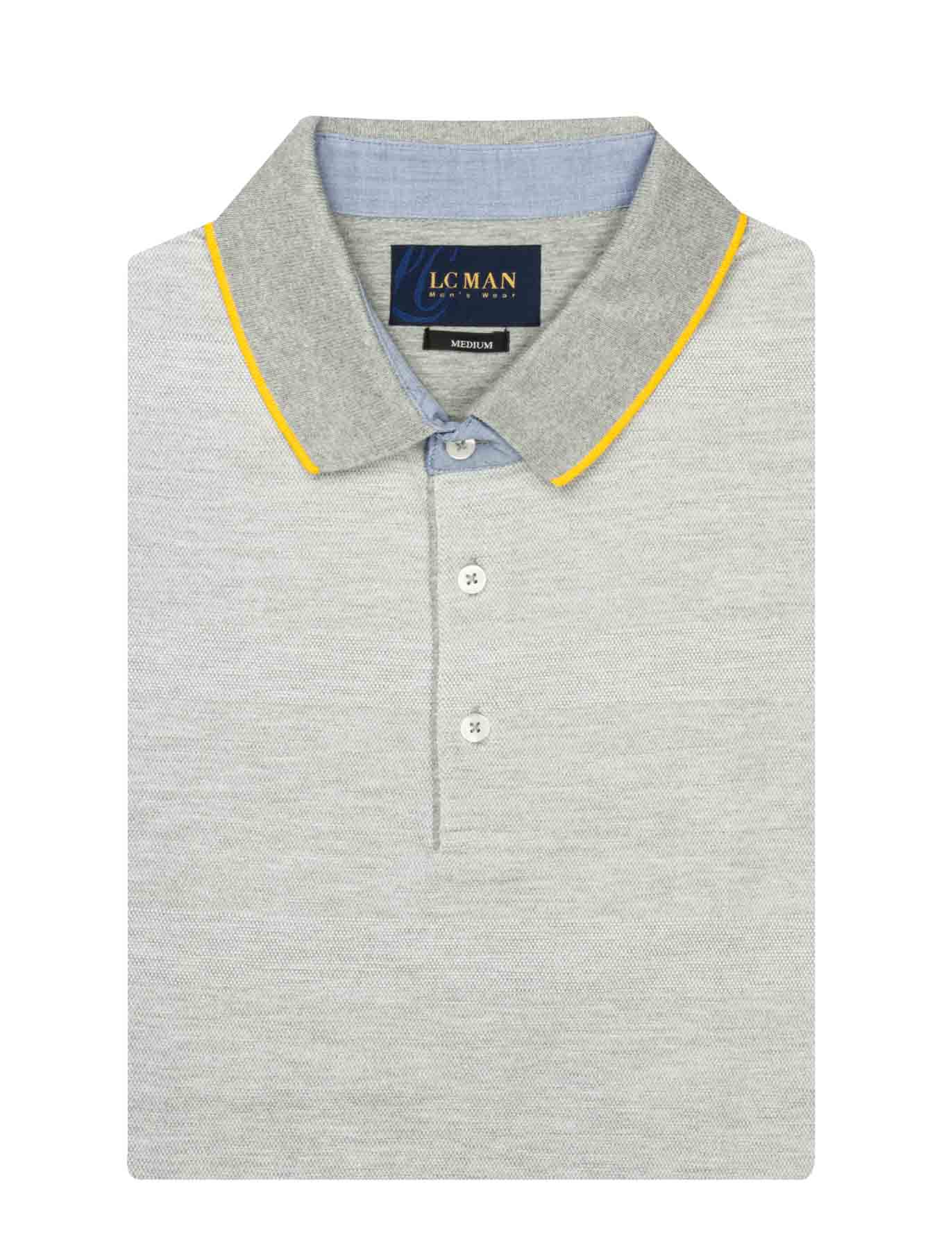 تی شرت یقه دارسه دکمه راه پهن PLR321