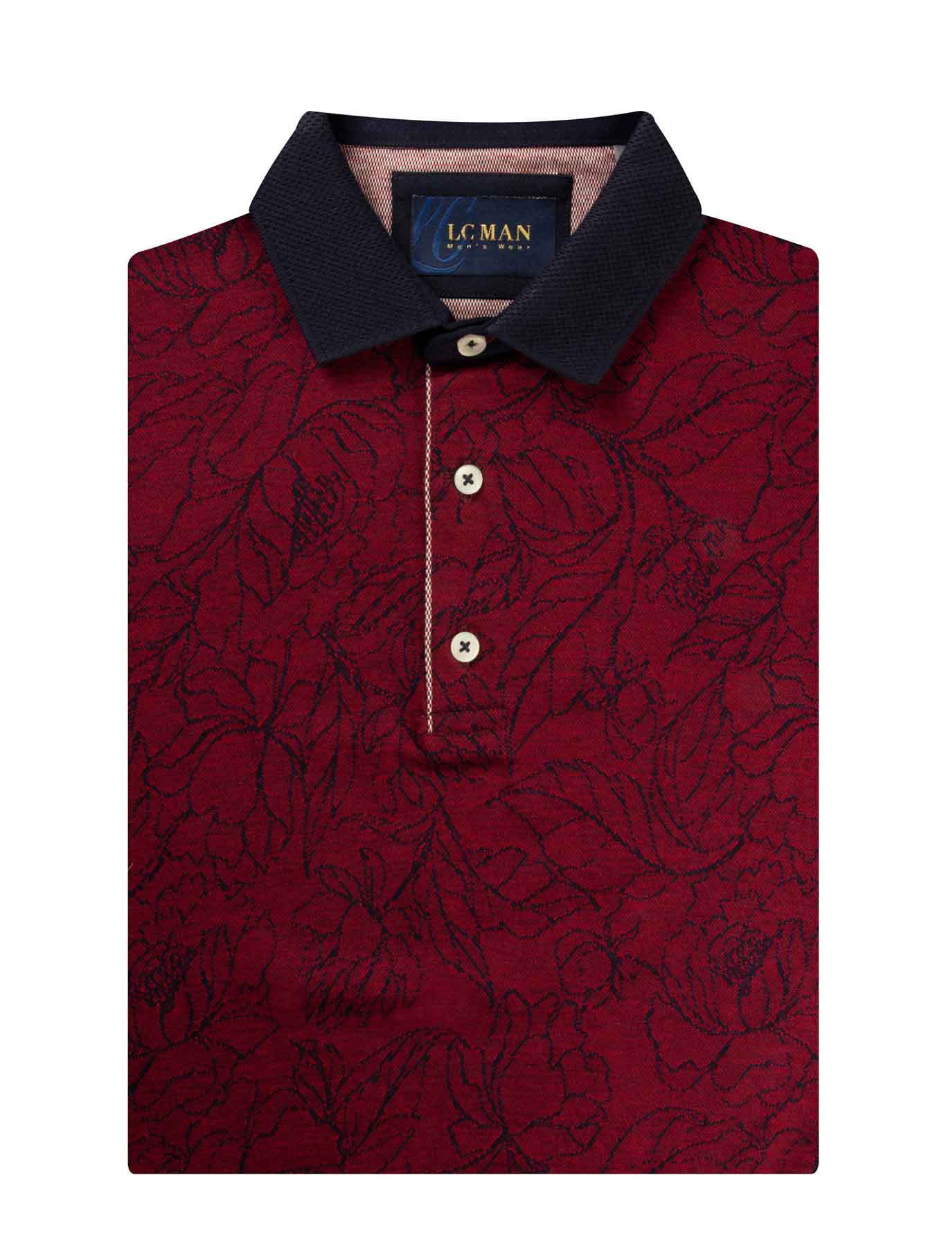 پولوشرت یقه دارسه دکمه طرح برگ  T194015