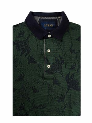 پولوشرت یقه دارسه دکمه طرح برگ  T194015