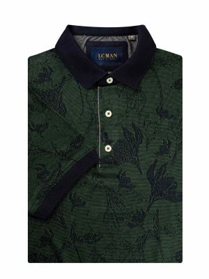 پولوشرت یقه دارسه دکمه طرح برگ  T194015