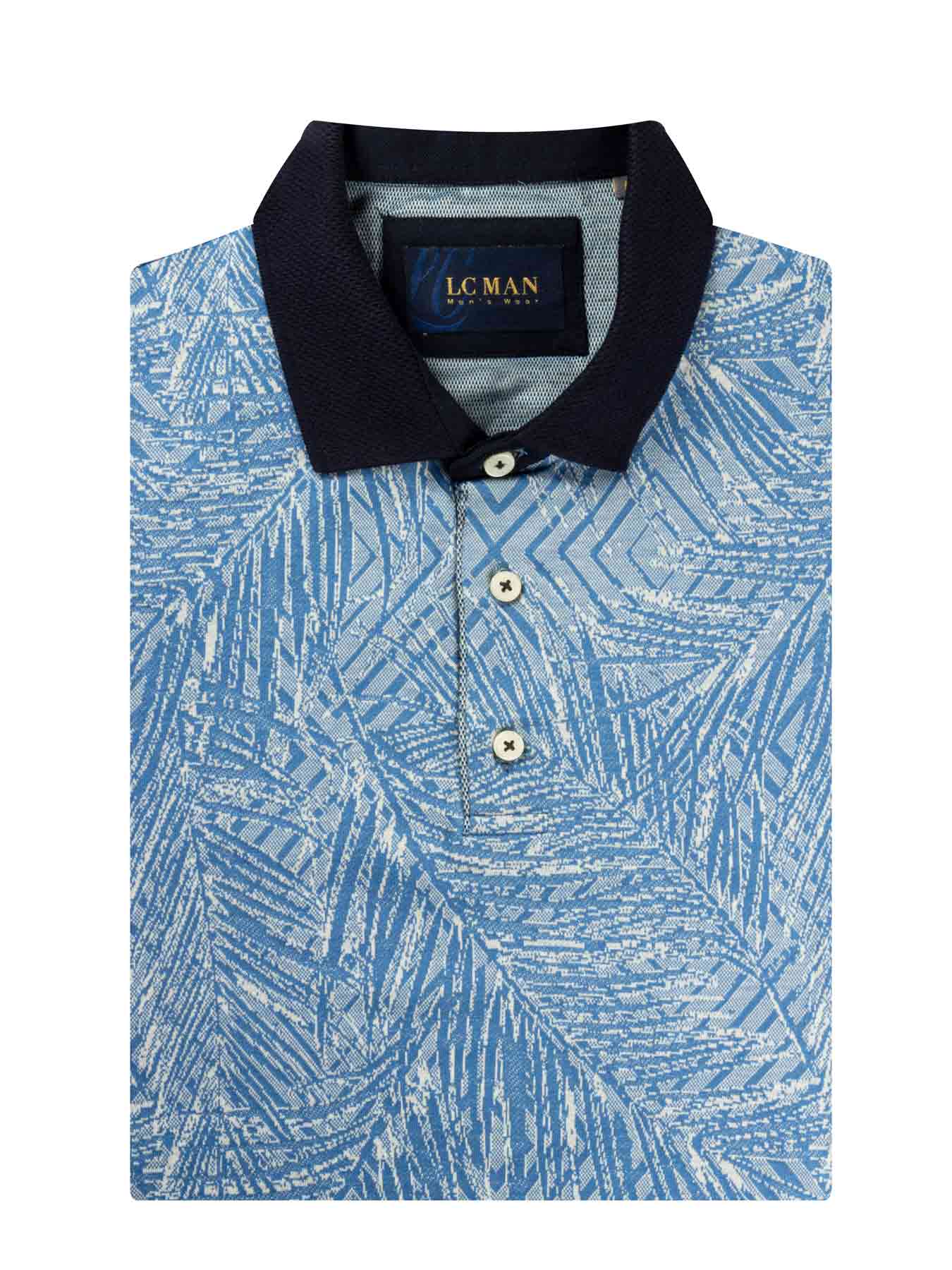 پولوشرت یقه دارسه دکمه طرح برگ  T194015