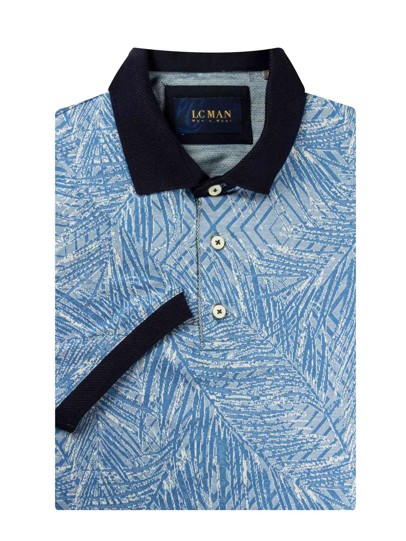 پولوشرت یقه دارسه دکمه طرح برگ  T194015